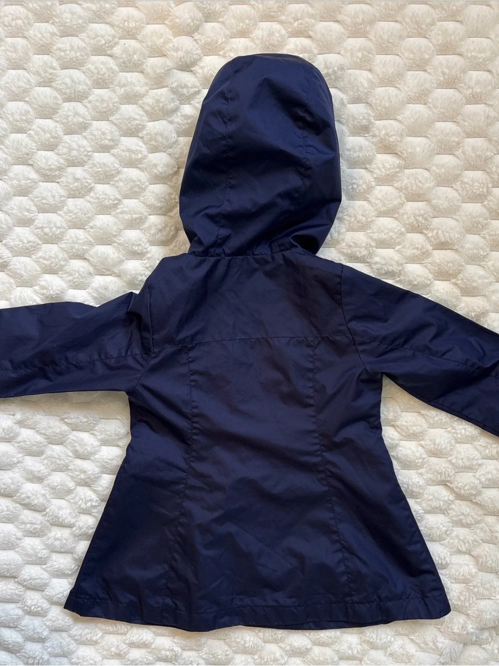 Rothschild Navy Blue Raincoat Jacket Double Breasted Button Scalloped Trim